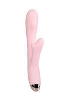 Розовый вибромассажер MERYL со стимулятором клитора - 22,5 см. - фото 93973