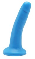 Голубой гладкий фаллоимитатор на присоске Happy Dicks Dong 6 inch - 15,2 см. - фото 172355