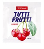Пробник гель-смазки Tutti-frutti с вишнёвым вкусом - 4 гр. - фото 189503