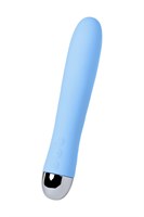 Голубой силиконовый вибратор с функцией нагрева и пульсирующими шариками FAHRENHEIT - 19 см. - фото 185050