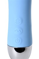 Голубой силиконовый вибратор с функцией нагрева и пульсирующими шариками FAHRENHEIT - 19 см. - фото 185060