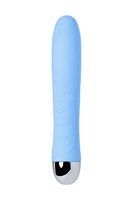 Голубой силиконовый вибратор с функцией нагрева и пульсирующими шариками FAHRENHEIT - 19 см. - фото 1404312