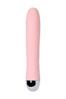 Розовый силиконовый вибратор с функцией нагрева и пульсирующими шариками FAHRENHEIT - 19 см. - фото 1404329