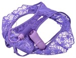 Фиолетовые трусики с вибропулей и пультом Crotchless Panty Thrill-Her - фото 1404383