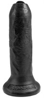 Черный необрезанный фаллоимитатор на присоске 6  Uncut Cock - 16,5 см. - фото 167143