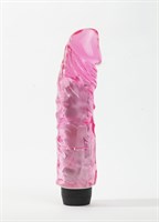 Розовый вибратор-реалистик с венками - 22 см. - фото 1364322