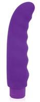 Фиолетовый изогнутый ребристый вибромассажер - 15 см. - фото 192202