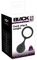 Черное силиконовое кольцо Cock ring   weight с утяжелением - фото 193277