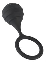 Черное силиконовое кольцо Cock ring   weight с утяжелением - фото 193278
