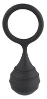 Черное силиконовое кольцо Cock ring   weight с утяжелением - фото 193276