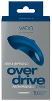 Синее перезаряжаемое эрекционное виброкольцо VeDO Over Drive - фото 94738