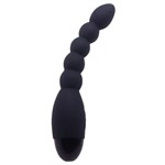Черный анальный вибростимулятор Lovers Beads - 19 см.  - фото 180097