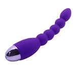 Фиолетовый анальный вибростимулятор Lovers Beads - 19 см. - фото 173085
