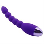 Фиолетовый анальный вибростимулятор Lovers Beads - 19 см. - фото 173086