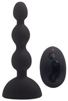 Черный анальный вибростимулятор Anal Beads S с пультом ДУ - 14,5 см.  - фото 180130
