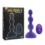 Фиолетовый анальный вибростимулятор Anal Beads S с пультом ДУ - 14,5 см.  - фото 173098