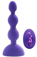 Фиолетовый анальный вибростимулятор Anal Beads S с пультом ДУ - 14,5 см.  - фото 173096