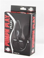 Черный анальный стимулятор с расширением Pumpn Play Plug - 12 см. - фото 160349