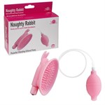 Розовая вакуумная помпа для клитора Naughty Rabbit  - фото 160359