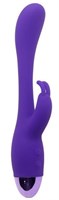 Фиолетовый вибратор INDULGENCE Elated Rabbit - 23 см. - фото 160931