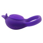 Фиолетовое виброкольцо на пенис Dolphin - фото 161053