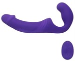 Фиолетовый безремневой вибрострапон с пультом - 21,5 см. - фото 180367