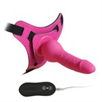 Розовый страпон 10 Mode Vibrations 6.3  Harness Silicone Dildo - 15,5 см. - фото 161097