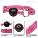 Кляп-шарик на розовых ремешках Tickle Me Pink Ball Gag - фото 163505