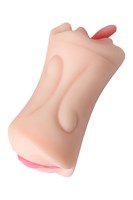 Телесный двусторонний мастурбатор Fruity Tongue - ротик и вагина 131484