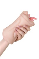 Телесный двусторонний мастурбатор Fruity Tongue - ротик и вагина 131484