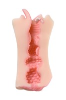 Телесный двусторонний мастурбатор Fruity Tongue - ротик и вагина 131484