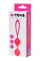 Ярко-розовые вагинальные шарики с петелькой - фото 1364555