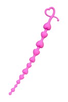 Розовая силиконовая анальная цепочка Long Sweety - 34 см. - фото 67777