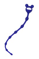 Синяя силиконовая анальная цепочка Froggy - 27,4 см. - фото 188120