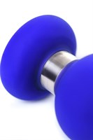 Синяя силиконовая анальная втулка с ограничителем - 13 см. - фото 1405025