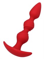 Красная силиконовая анальная втулка Trio - 16 см. - фото 267285