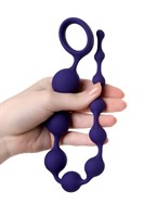 Фиолетовая силиконовая анальная цепочка Grape - 35 см. - фото 188314
