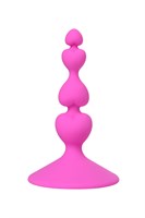 Розовая силиконовая анальная пробка Loverty - 8 см. - фото 188320