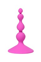 Розовая силиконовая анальная пробка Loverty - 8 см. - фото 1405123