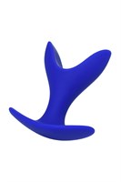 Синяя силиконовая расширяющая анальная пробка Bloom - 8,5 см. - фото 1405137