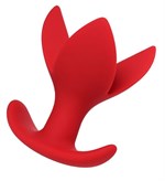 Красная силиконовая расширяющая анальная пробка Flower - 9 см. - фото 181579
