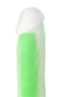 Прозрачно-зеленый фаллоимитатор, светящийся в темноте, Clark Glow - 22 см. - фото 1364625