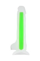 Прозрачно-зеленый фаллоимитатор, светящийся в темноте, Dick Glow - 18 см. - фото 143071