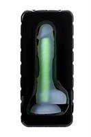 Прозрачно-зеленый фаллоимитатор, светящийся в темноте, Dick Glow - 18 см. - фото 143075