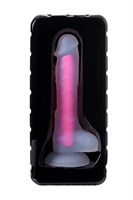 Прозрачно-розовый фаллоимитатор, светящийся в темноте, James Glow - 18 см. - фото 162885