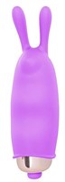 Фиолетовый клиторальный вибромассажер с ушками - 7,5 см. - фото 168639