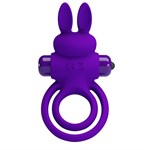 Фиолетовое эрекционное кольцо с вибростимуляцией клитора Vibrant Penis Ring III - фото 1405315