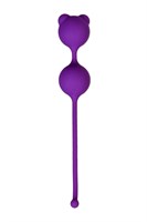 Фиолетовые вагинальные шарики A-Toys с ушками - фото 1364654