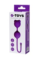 Фиолетовые вагинальные шарики A-Toys с ушками - фото 1364656