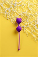 Фиолетовые вагинальные шарики A-Toys с ушками - фото 95971